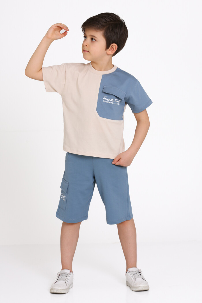 Mavi Friends Trust Baskılı 1-5 Yaş Takım - 2466-3