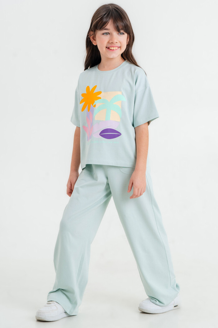 Mavi Happy With Baskı 5-9 Yaş Takım - 2420-1