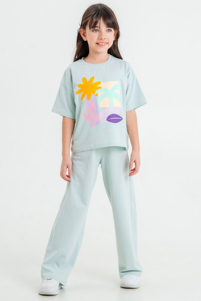 Mavi Happy With Baskı 5-9 Yaş Takım - 2420-1