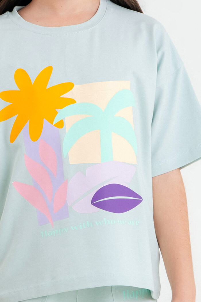 Mavi Happy With Baskı 5-9 Yaş Takım - 2420-1