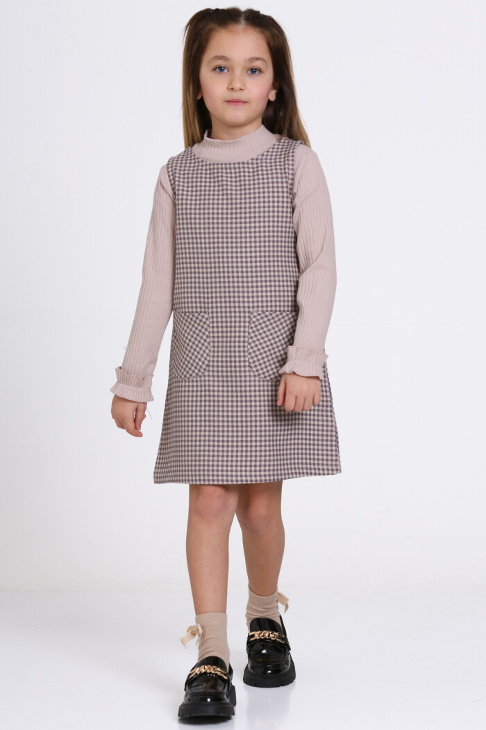 Mor Ekose Badili 5-9 Yaş Elbise 23362-3