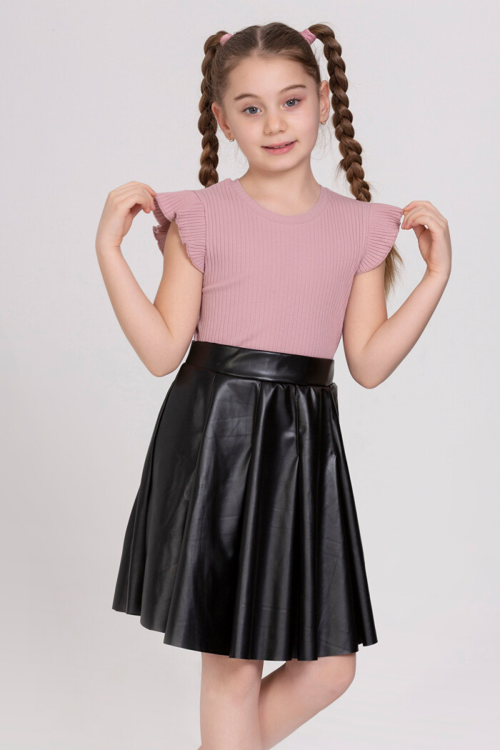 Siyah Pileli Etek 4-12 Yaş -SM09160-1