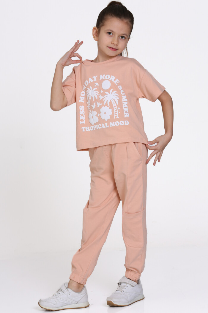 Somon Tropical Mood Baskılı 5-9 Yaş Takım - 2444-5