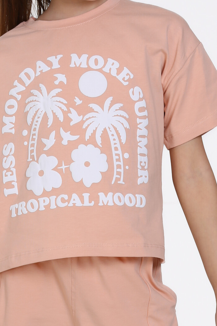 Somon Tropical Mood Baskılı 5-9 Yaş Takım - 2444-5