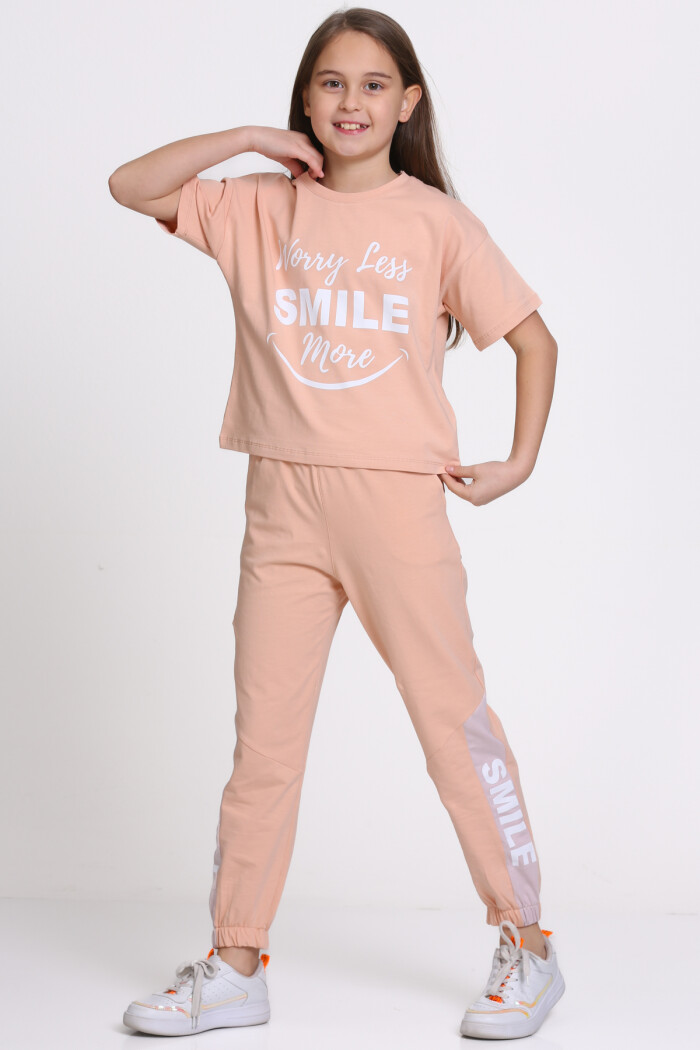 Somon Wory Less Smile More Baskılı 5-9 Yaş Takım - 2442-4