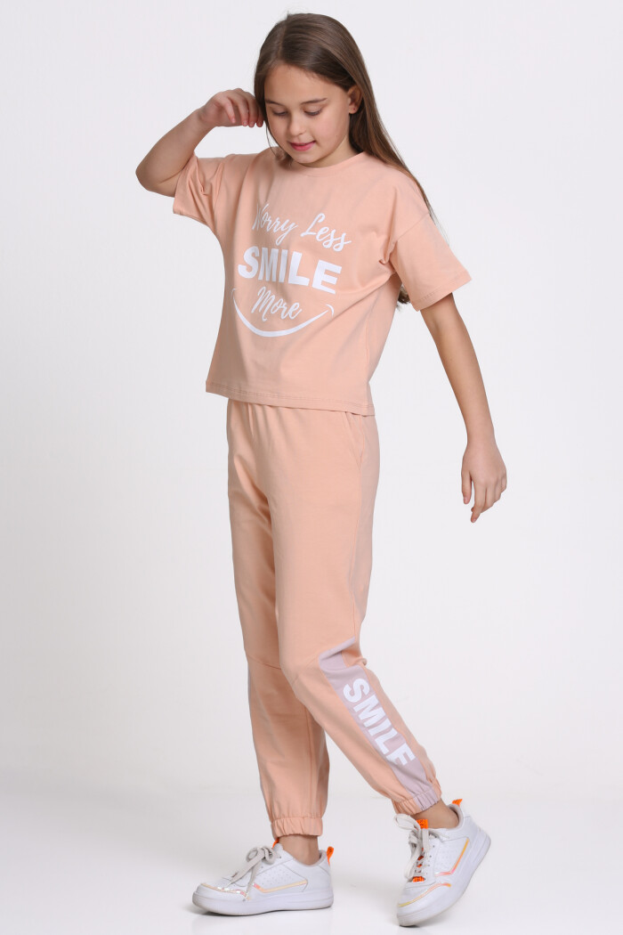 Somon Wory Less Smile More Baskılı 5-9 Yaş Takım - 2442-4