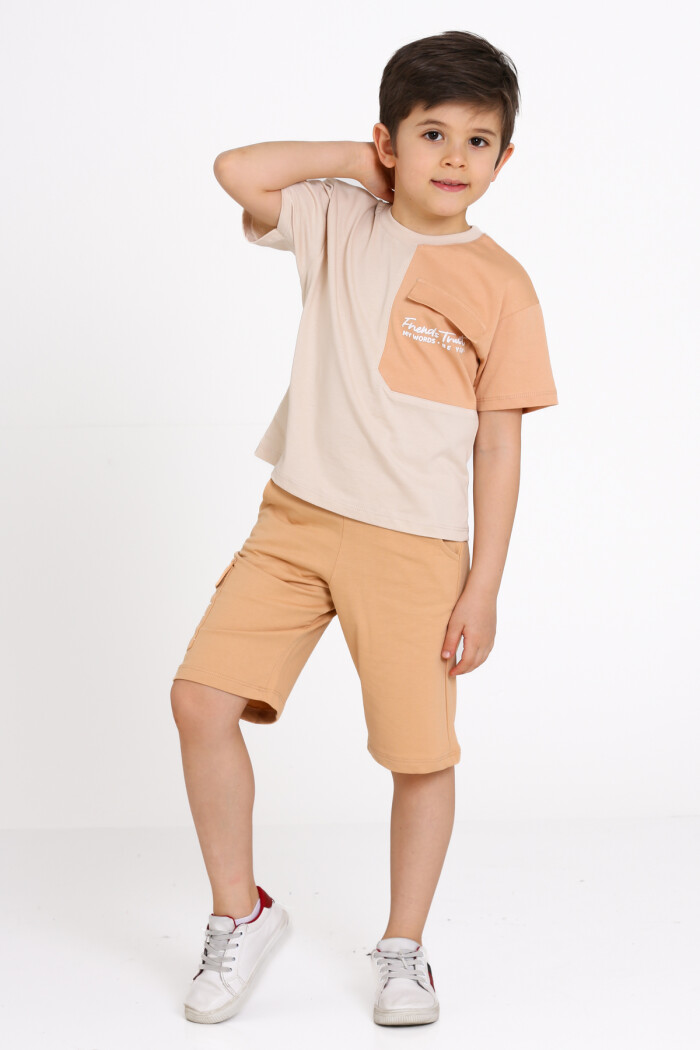 Turuncu Friends Trust Baskılı 1-5 Yaş Takım - 2466-1