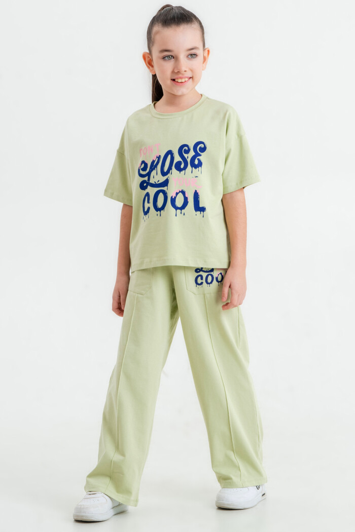 Yeşil Dont Lose Your Cool Baskı 5-9 Yaş Takım - 2423-2