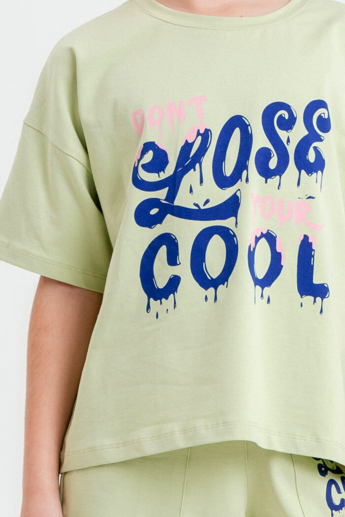 Yeşil Dont Lose Your Cool Baskı 5-9 Yaş Takım - 2423-2