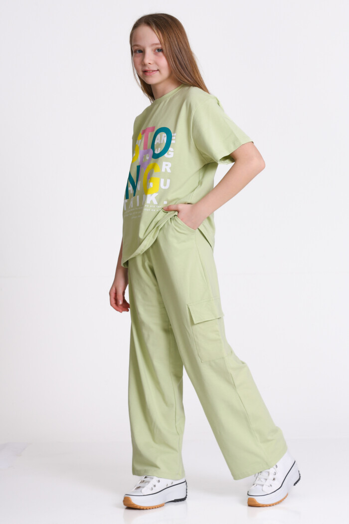 Yeşil Strong Baskı 8-12 Yaş Takım - 2412-5