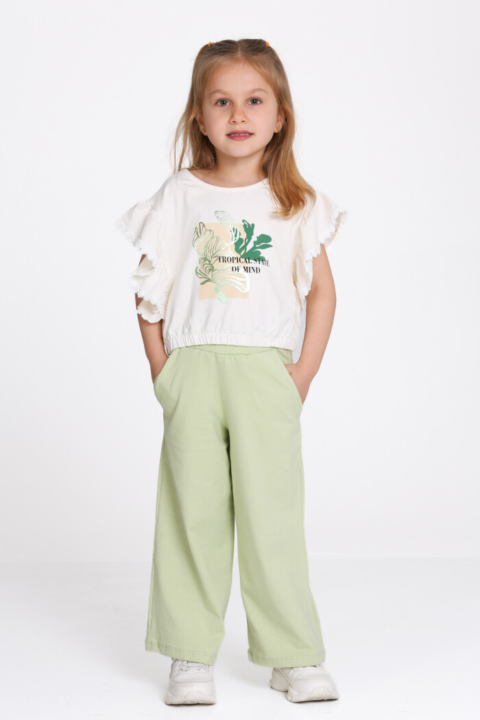 Yeşil Tropical State Baskılı 1-5 Yaş Kız Takım - 2460-4