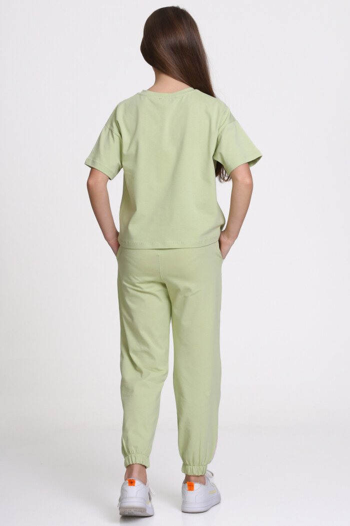 Yeşil Wory Less Smile More Baskılı 5-9 Yaş Takım - 2442-5