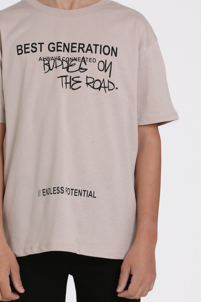 Bej Best Generation Baskılı 9-13 Yaş Takım - 81403-1