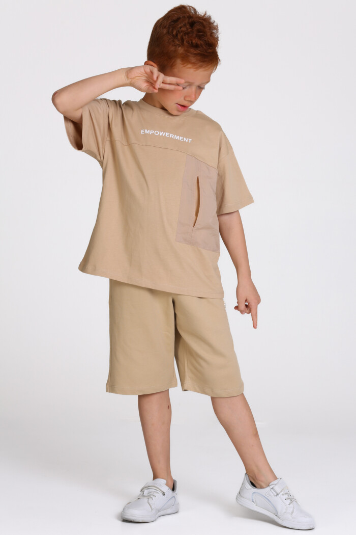Bej Empowerment Baskılı 5-9 Yaş Takım - 2497-2