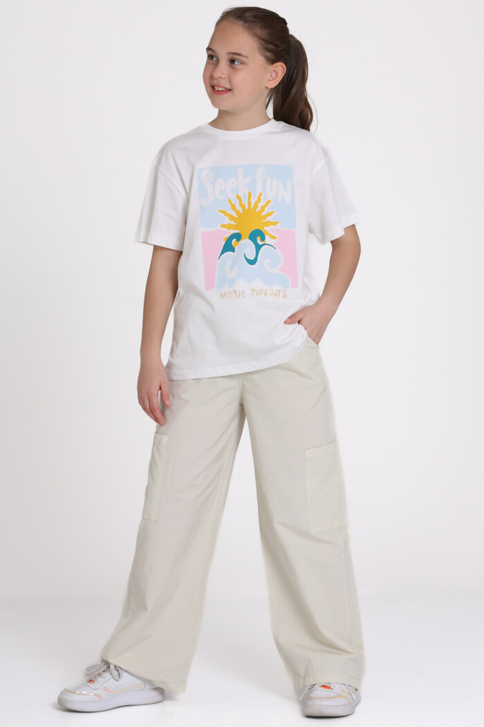 Bej Seek Fun Baskılı 9-13 Yaş Takım - 2483-2