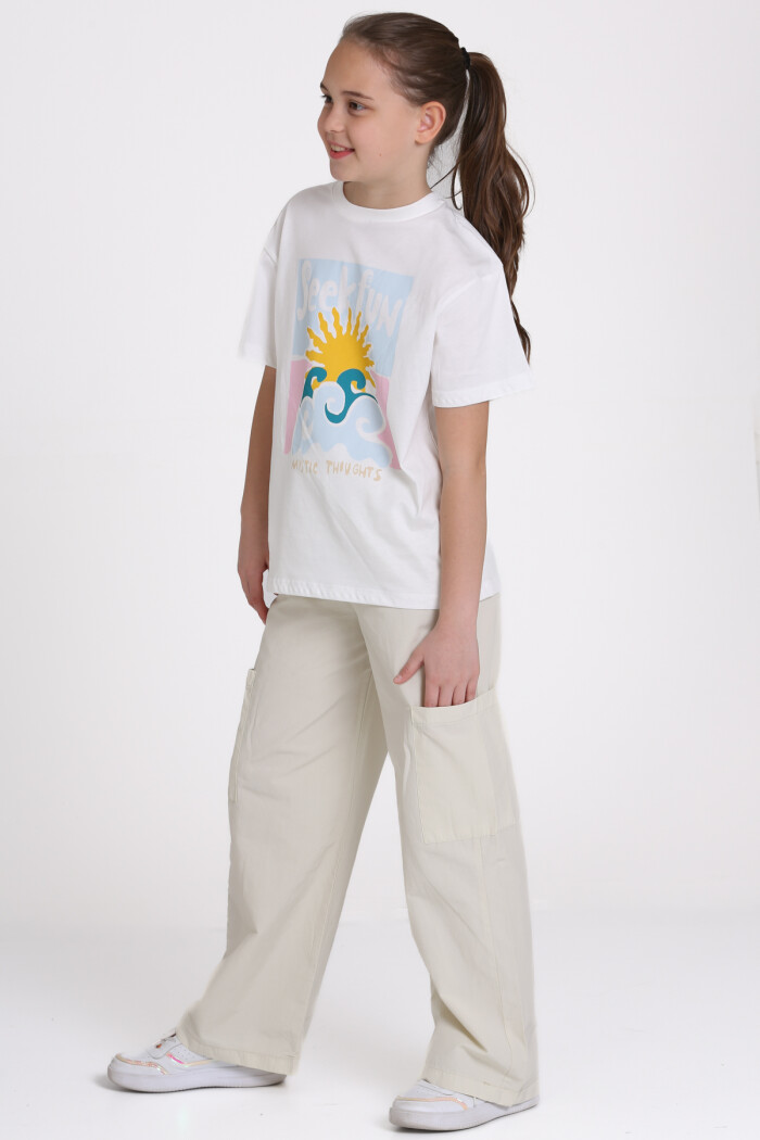 Bej Seek Fun Baskılı 9-13 Yaş Takım - 2483-2