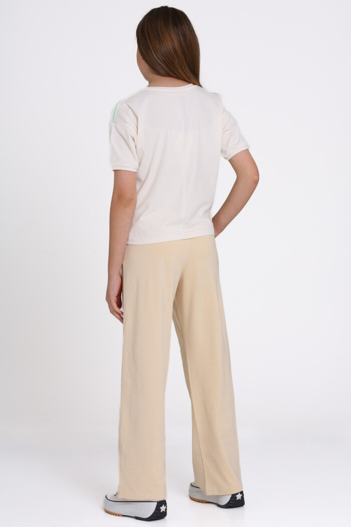 Bej Smile Baskılı 8-12 Yaş Takım - 2461-1