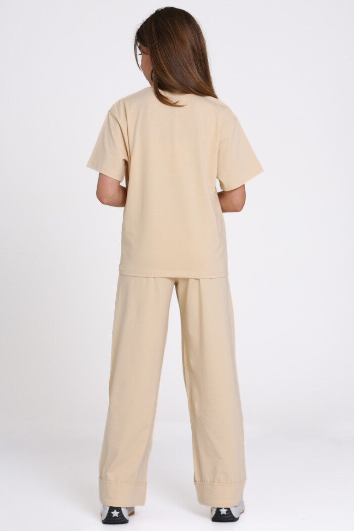 Bej Sunny Days Best Time Baskılı 8-12 Yaş Takım - 2544-1