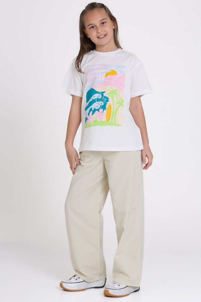 Bej Sunshine Fun Baskılı 9-13 Yaş Takım - 2484-4
