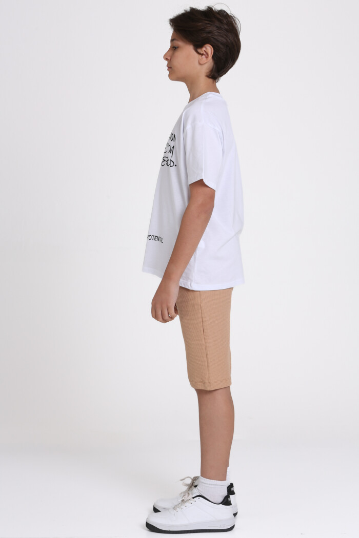 Beyaz Best Generation Baskılı 9-13 Yaş Takım - 81403-2