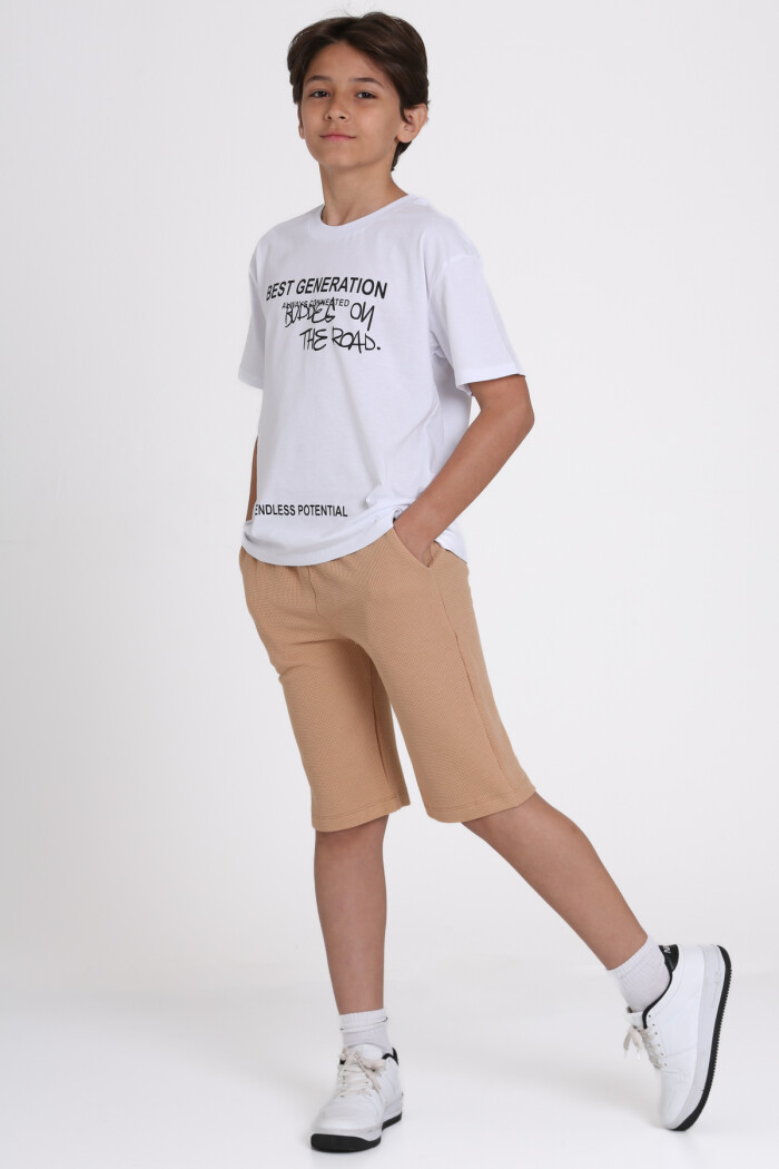 Beyaz Best Generation Baskılı 9-13 Yaş Takım - 81403-2
