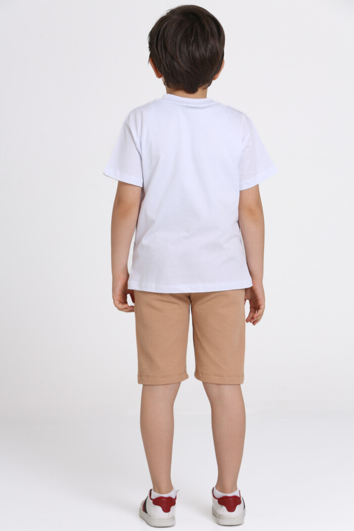 Beyaz Smiley World! Baskılı 5-9 Yaş Takım - 81406-2