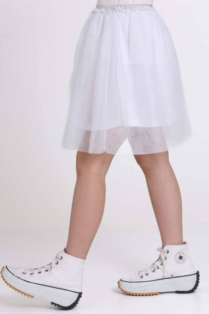 Beyaz Tüllü 4-13 Yaş Etek - 81407-1