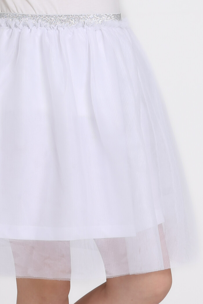 Beyaz Tüllü 4-13 Yaş Etek - 81407-1