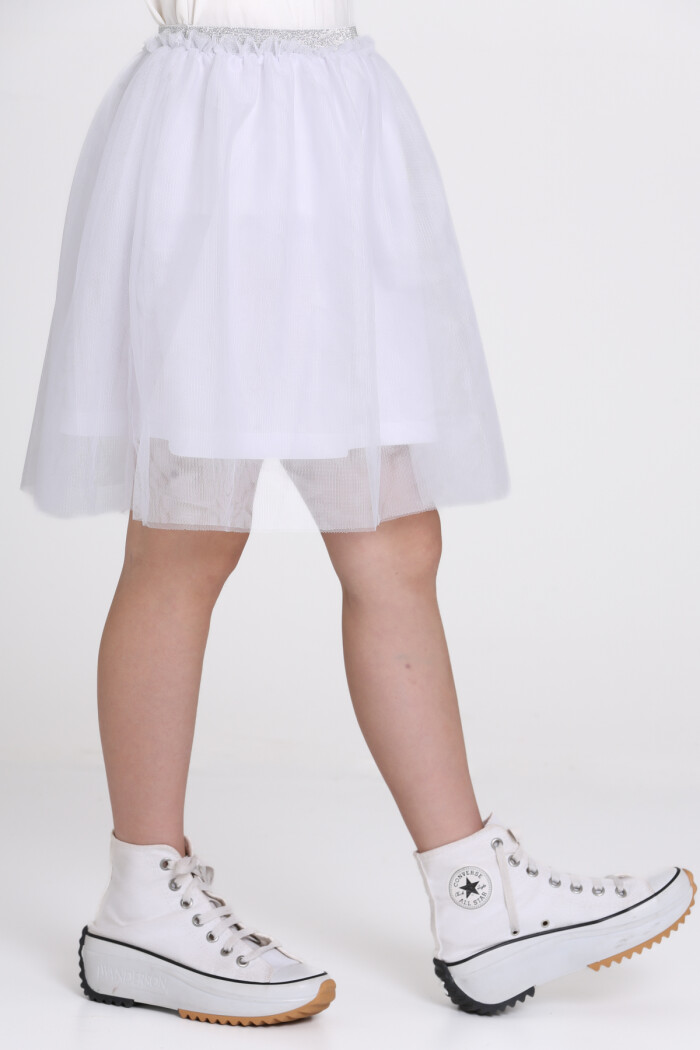 Beyaz Tüllü 4-13 Yaş Etek - 81407-1