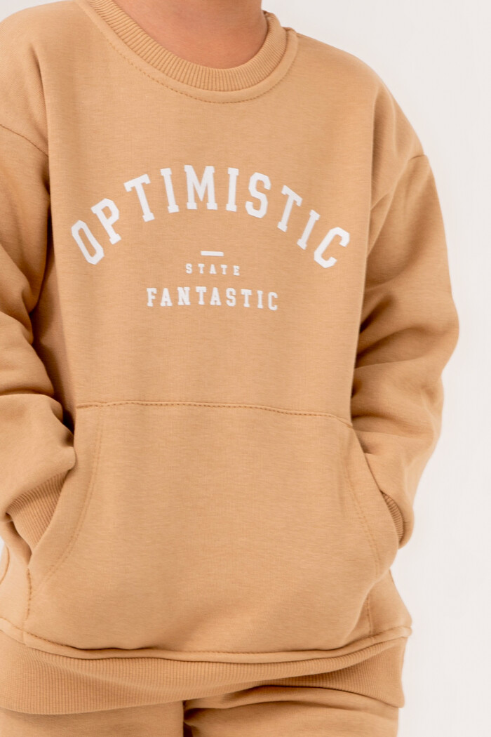 Erkek Bebek Bej Optimistic Baskılı 1-5 Yaş Takım - 3568-5