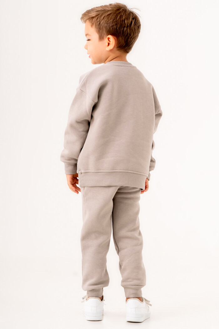 Erkek Bebek Gri Life Hard Work Nationer Baskılı 1-5 Yaş Takım - 3569-4