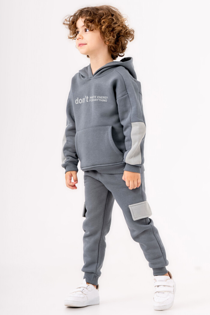 Erkek Bebek İndigo Dont Waste Energy Baskılı 1-5 Yaş Takım - 3571-3