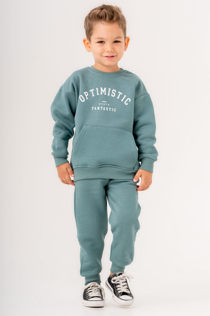 Erkek Bebek Petrol Optimistic Baskılı 1-5 Yaş Takım - 3568-1