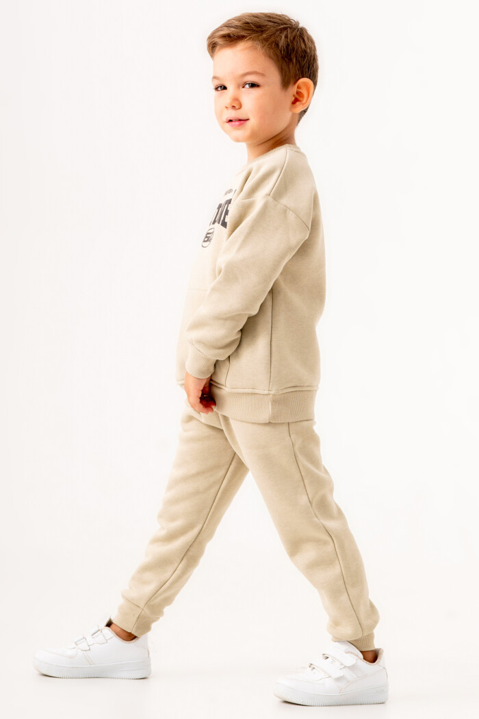 Erkek Bebek Yeşil Life Hard Work Nationer Baskılı 1-5 Yaş Takım - 3569-5