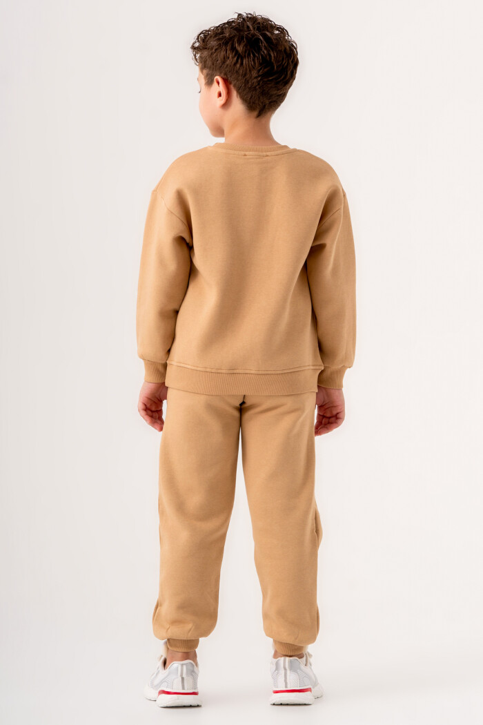 Erkek Çocuk Bej A New World To Explore Baskılı 5-9 Yaş Takım - 3562-1