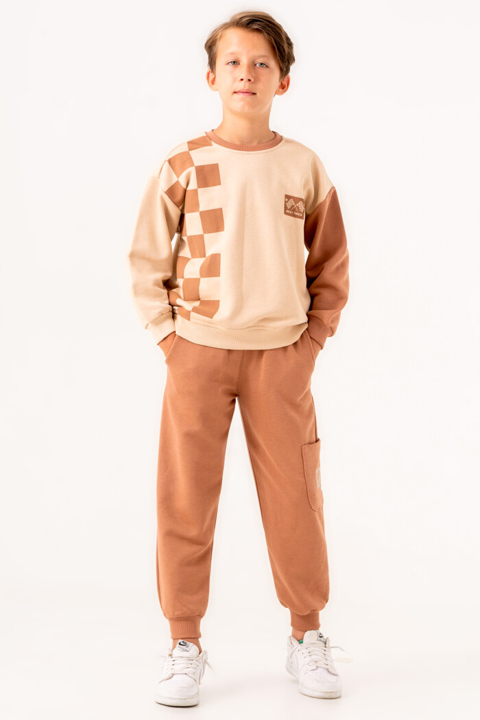 Kahve Best Race Baskılı 5-9 Yaş Takım - 3517-4