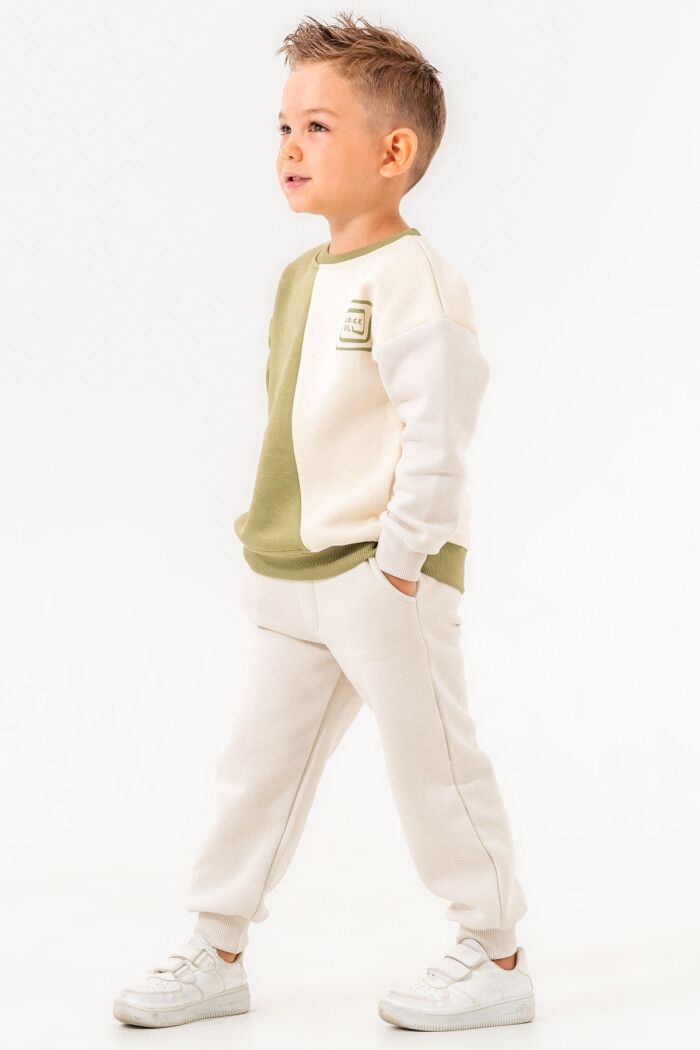 Krem Block Full Baskılı 1-5 Yaş Takım - 3521-3