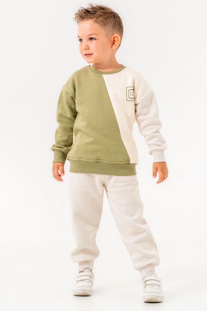 Krem Block Full Baskılı 1-5 Yaş Takım - 3521-3