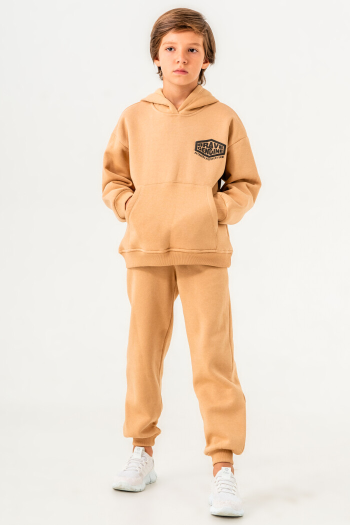 Bej Brave Genuine Baskılı 5-9 Yaş Takım - 3565-2