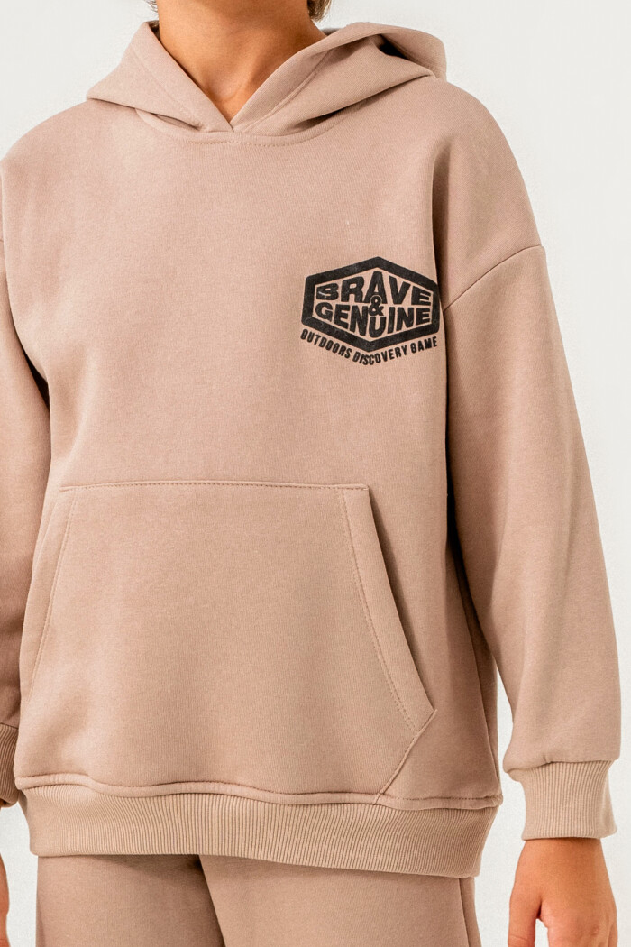 Krem Brave Genuine Baskılı 5-9 Yaş Takım - 3565-5