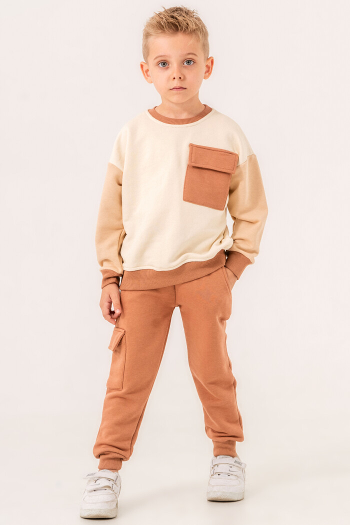 Kahve Cepli 1-5 Yaş Takım - 3528-3