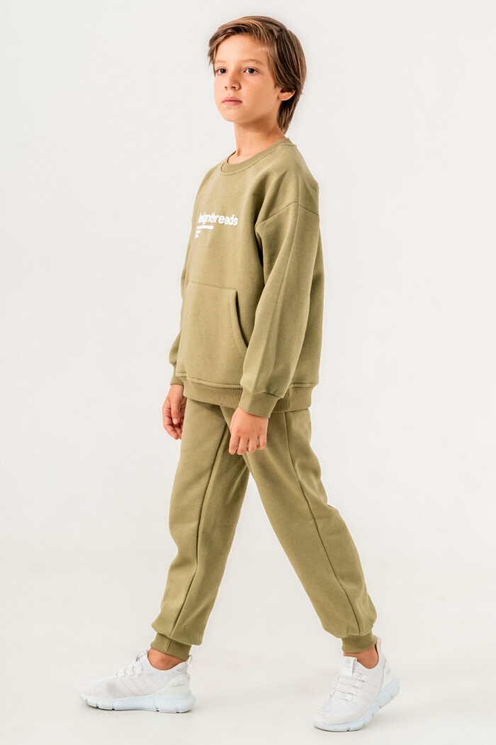 Yeşil Designthreads Baskılı 5-9 Yaş Takım - 3563-1