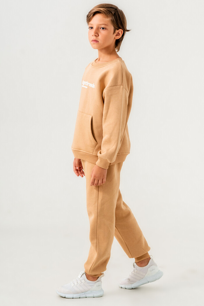 Bej Designthreads Baskılı 5-9 Yaş Takım - 3563-3