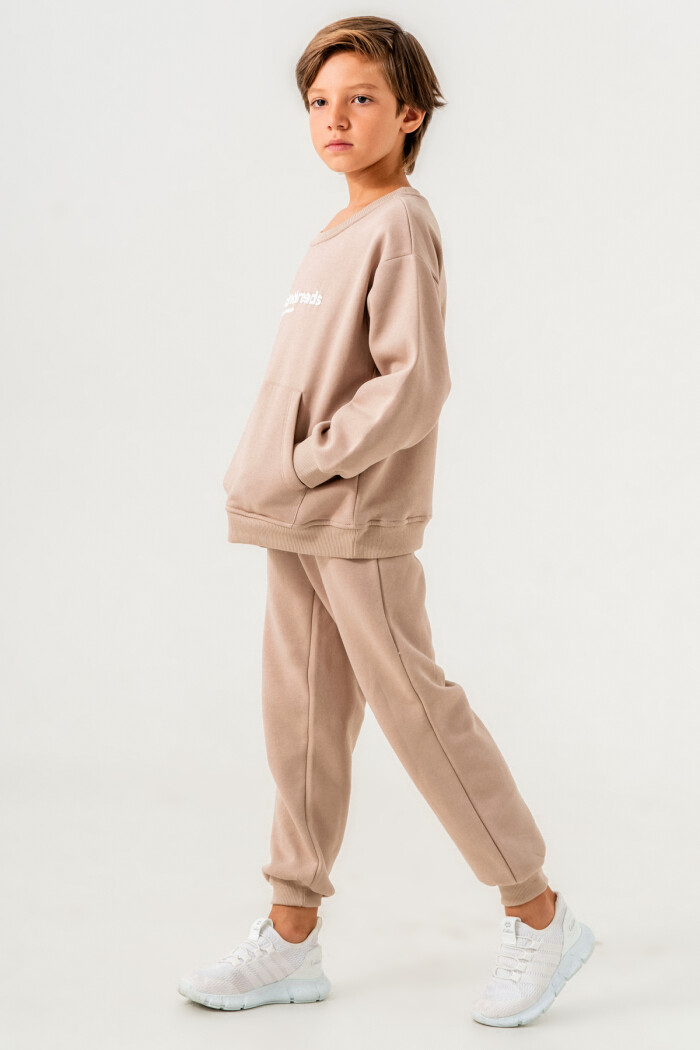 Krem Designthreads Baskılı 5-9 Yaş Takım - 3563-6