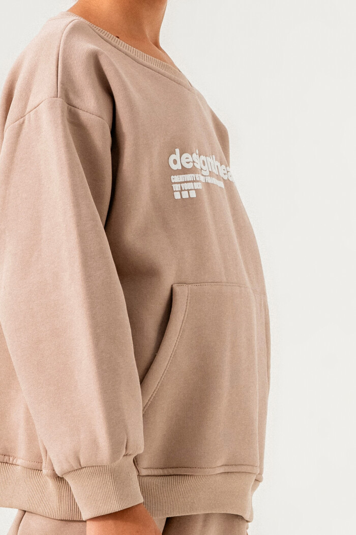 Krem Designthreads Baskılı 5-9 Yaş Takım - 3563-6