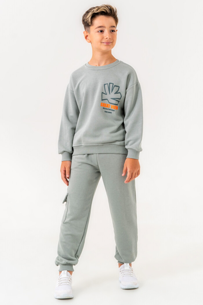 Yeşil Great View Baskılı 5-9 Yaş Takım - 3513-1