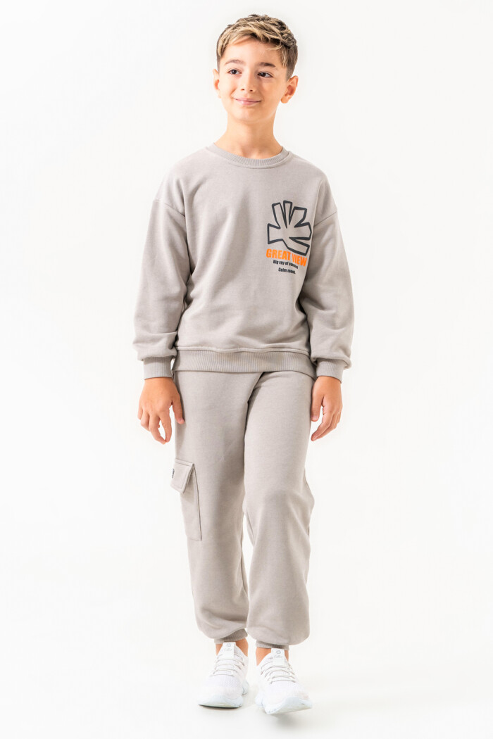 Gri Great View Baskılı 5-9 Yaş Takım - 3513-2