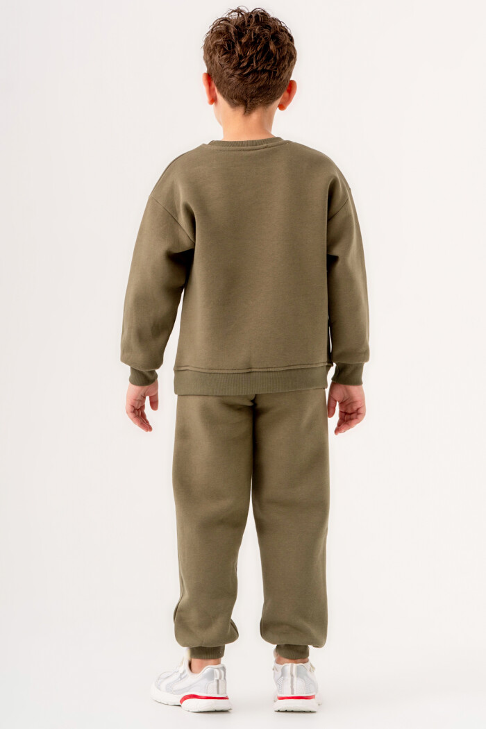 Erkek Çocuk Haki A New World To Explore Baskılı 5-9 Yaş Takım - 3562-5