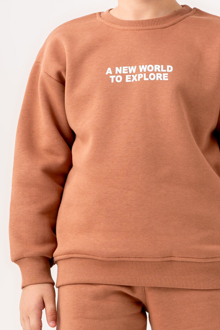 Erkek Çocuk Kahve A New World To Explore Baskılı 5-9 Yaş Takım - 3562-2