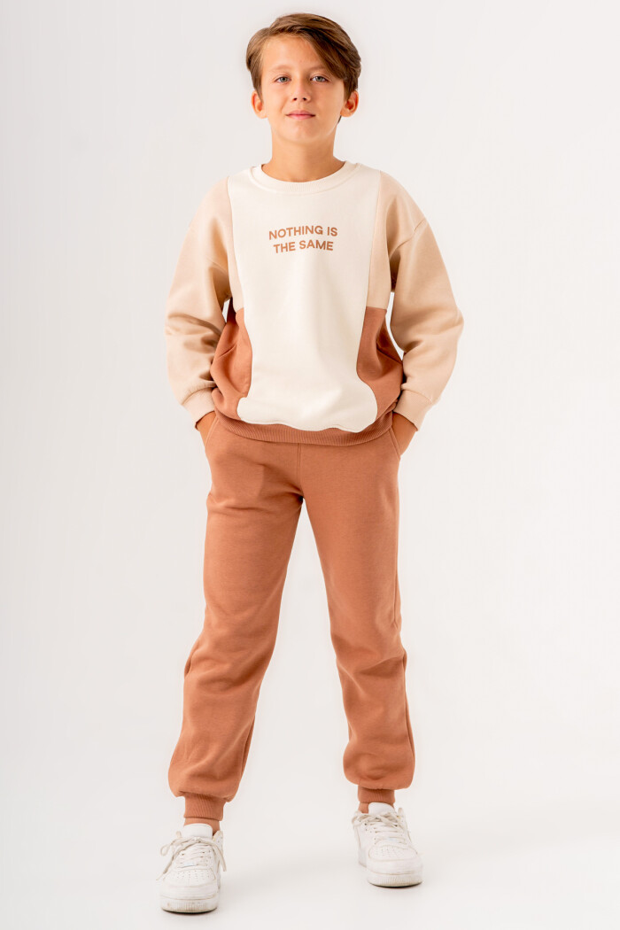 Erkek Çocuk Kahve Nothing Is The Same Baskılı 5-9 Yaş Takım - 3556-1